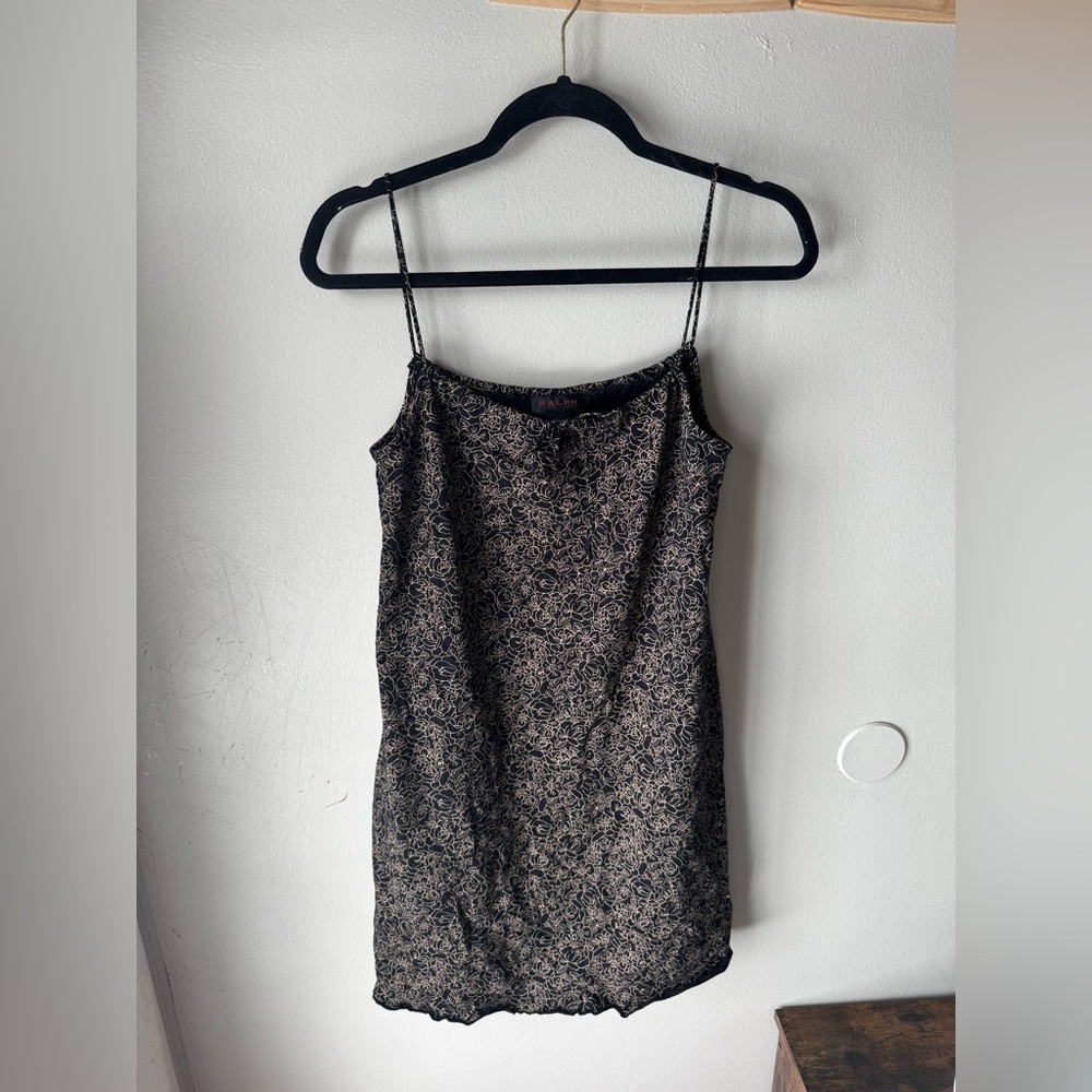 Vintage 90s RALPH Ralph Lauren Floral Cotton Slip Dress - Size Medium